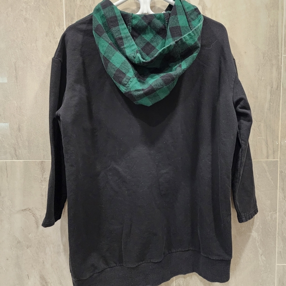 IRO Green and Black Plaid Hooded Sweatshirt - Picture 4 of 5